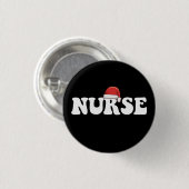 Verpleegster Kerstman Hoed Kerst Verpleging Ronde Button 3,2 Cm (Voorkant /achterkant)