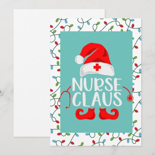 Verpleegster Kerstman Kerstvakantie Feestdagenkaart (Voorkant / Achterkant)