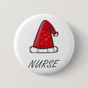 Verpleegster Kerstmis 4 Ronde Button 5,7 Cm