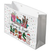 Verpleegster Kerstmis met Kerstboom Groot Cadeauzakje (Voorkant Gekanteld)