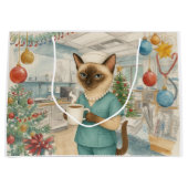 Verpleegster Kerstmis met Kerstboom Grote Gift Bag Groot Cadeauzakje (Voorkant)