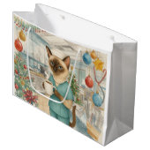 Verpleegster Kerstmis met Kerstboom Grote Gift Bag Groot Cadeauzakje (Voorkant Gekanteld)