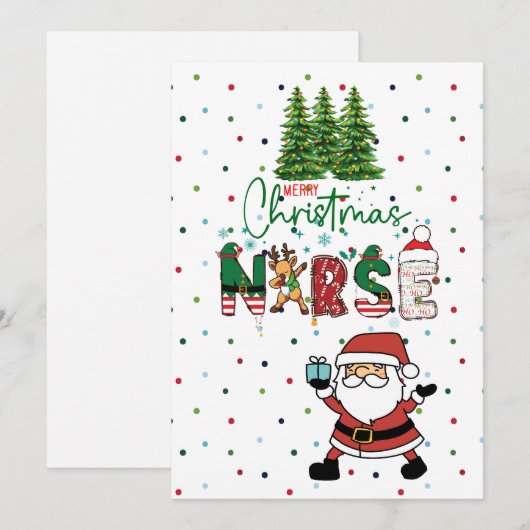 Verpleegster Kerstmis met Sinterklaas Feestdagenkaart (Voorkant / Achterkant)