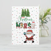 Verpleegster Kerstmis met Sinterklaas Feestdagenkaart (Staand voorkant)