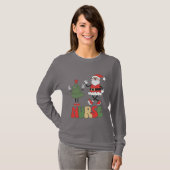 Verpleegster Kerstmis Retro Kerstman en Boom T-shirt (Voorkant volledig)