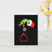 Verpleegster Kerstmis Stethoscoop Verpleegkundigen Kaart (Gele Bloem)