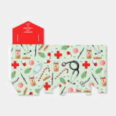 Verpleegster Kerstvakantie Bedankdoosjes (Uitgevouwen)