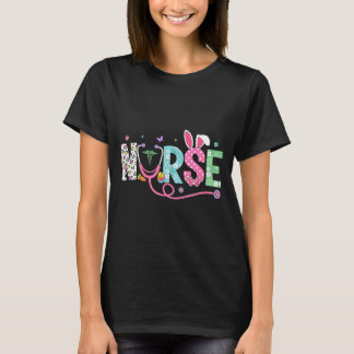 Verpleegster Konijnenoren Ei Stethoscoop Pasen Dag T-shirt