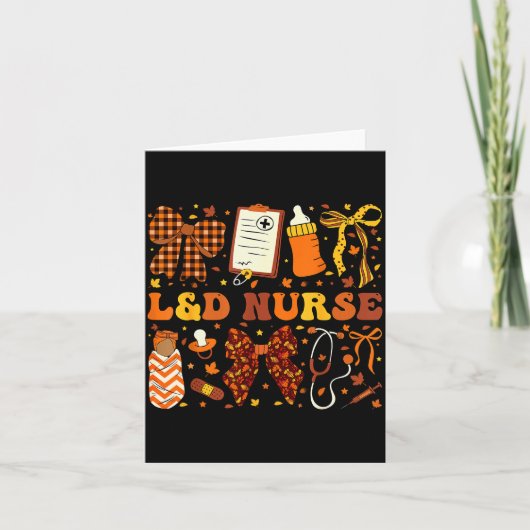 Verpleegster L&d Herfst Coquette Bevalling Kaart (Voorkant)
