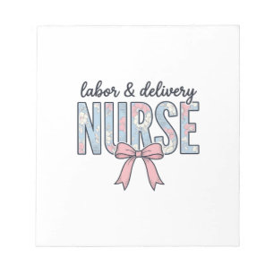 Verpleegster Labor & Delivery Bloem Boog Vintage T Notitieblok