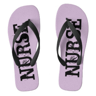 Verpleegster Lavendel Paarse Zwart Typografie Teenslippers
