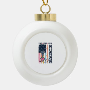 Verpleegster Leef Liefde Genees Patriottisch Vinta Keramische Bal Ornament
