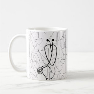 Verpleegster Leven Minimalist Stethoscoop Ontwerp Koffiemok