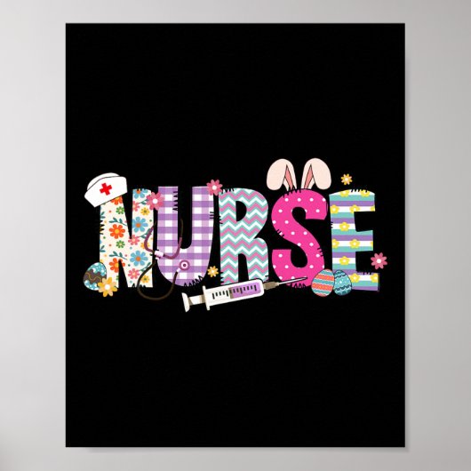 Verpleegster Leven Stethoscoop Verpleging Cute Paa Poster (Voorkant)