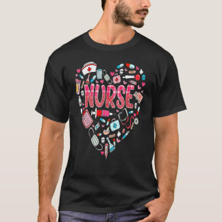 Verpleegster Leven Valentijnsdag Stethoscoop Er Ic T-shirt