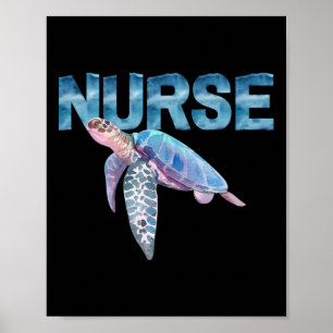 Verpleegster Leven Zeeschildpad T In Waterverf Nic Poster