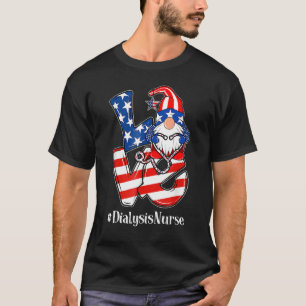 Verpleegster Liefde Gnome Dialyse VS Vlag Patriott T-shirt