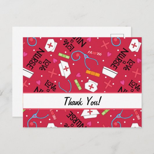 Verpleegster Liefde Hartelijk Dank Customizable Briefkaart (Voorkant / Achterkant)