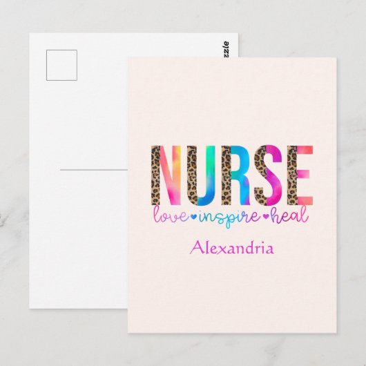 Verpleegster - Liefde, Inspireren, Genezen Briefkaart (Voorkant / Achterkant)
