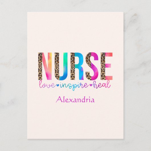 Verpleegster - Liefde, Inspireren, Genezen Briefkaart (Voorkant)