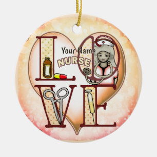 Verpleegster Liefde Keramisch Ornament