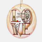 Verpleegster Liefde Keramisch Ornament (Links)