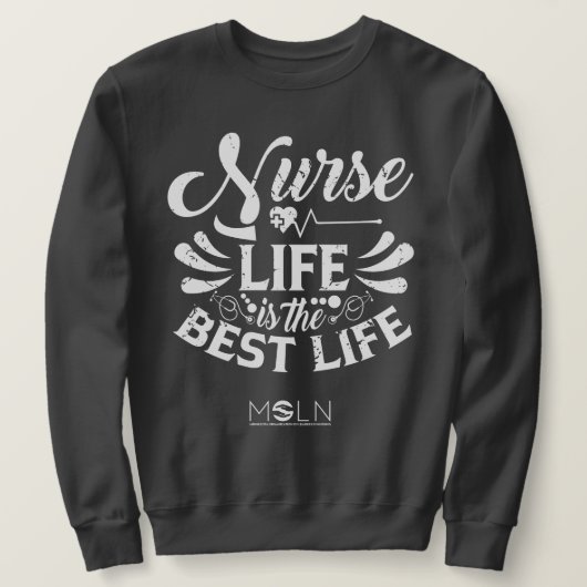Verpleegster Life Donker gekleurd sweatshirt (Design voorkant)