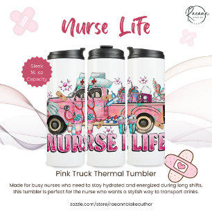 Verpleegster Life Roze Truck Thermische Tumbler Thermosbeker