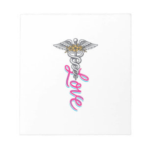Verpleegster Love Caduceus Bloemig Medisch Vertica Notitieblok