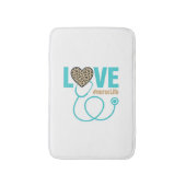 Verpleegster Love Luipaard Stethoscoop Vectorontwe Badmat (Voorkant Verticaal)