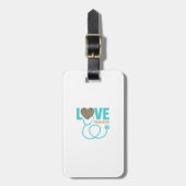 Verpleegster Love Luipaard Stethoscoop Vectorontwe Bagagelabel (Voorkant verticaal)