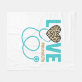 Verpleegster Love Luipaard Stethoscoop Vectorontwe Fleece Deken (Voorkant (Horizontaal))