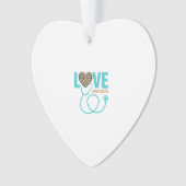 Verpleegster Love Luipaard Stethoscoop Vectorontwe Ornament (voorkant)
