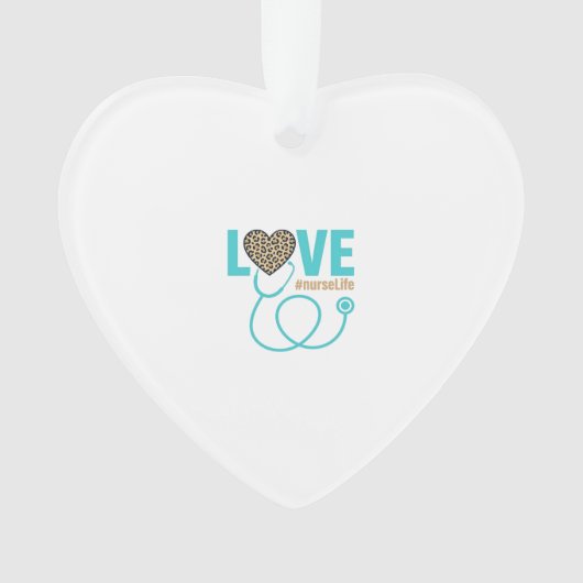 Verpleegster Love Luipaard Stethoscoop Vectorontwe Ornament (voorkant)