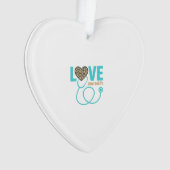 Verpleegster Love Luipaard Stethoscoop Vectorontwe Ornament (voorkant)