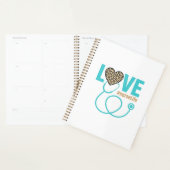 Verpleegster Love Luipaard Stethoscoop Vectorontwe Planner (Display)
