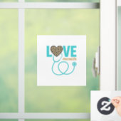 Verpleegster Love Luipaard Stethoscoop Vectorontwe Raamsticker (Huis)