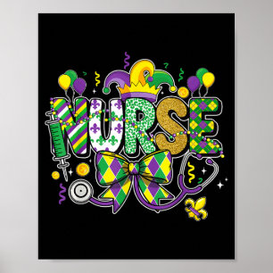 Verpleegster mardi gras stethoscoop new orleans Ve Poster