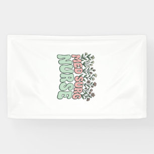 Verpleegster Med Chir Bloemig Vintage Vectorontwer Spandoek