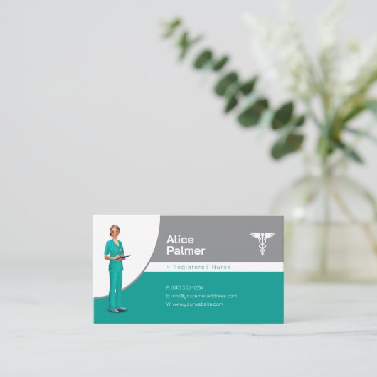 Verpleegster | Medisch deskundige Visitekaartje (Staand voorkant)