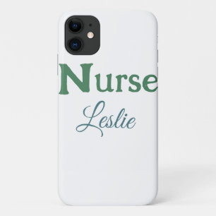 Verpleegster medisch dokter voeg naam tekst groen Case-Mate iPhone case