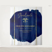 Verpleegster Medische Caduceus Afstudeerbackdrop Wandkleed (Voorkant)