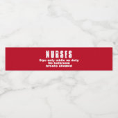 Verpleegster Medische Grappige Snips Alleen Water  Waterfles Etiket (Enkel label)