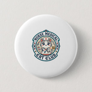 Verpleegster Medische Kat Grappige Kat Liefhebber Ronde Button 5,7 Cm
