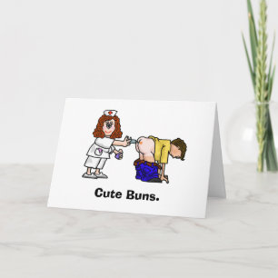 Verpleegster met de 'Butt Birthday'-kaart Kaart