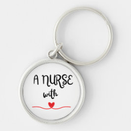Verpleegster met een hartcirkel sleutelhanger