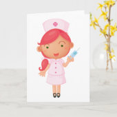 Verpleegster met een naaldje Wenskaarten Kaart (Gele Bloem)