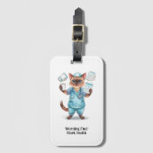 Verpleegster met grappige tekst voor kattenliefheb bagagelabel (Voorkant (verticaal))