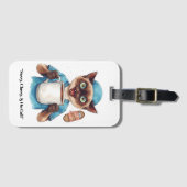 Verpleegster met grappige tekst voor kattenliefheb bagagelabel (Voorkant (horizontaal))