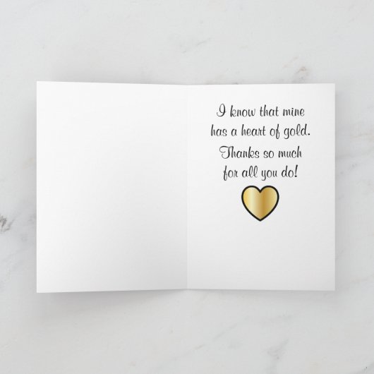 Verpleegster met hart van goud dank u bedankkaart (Binnen)